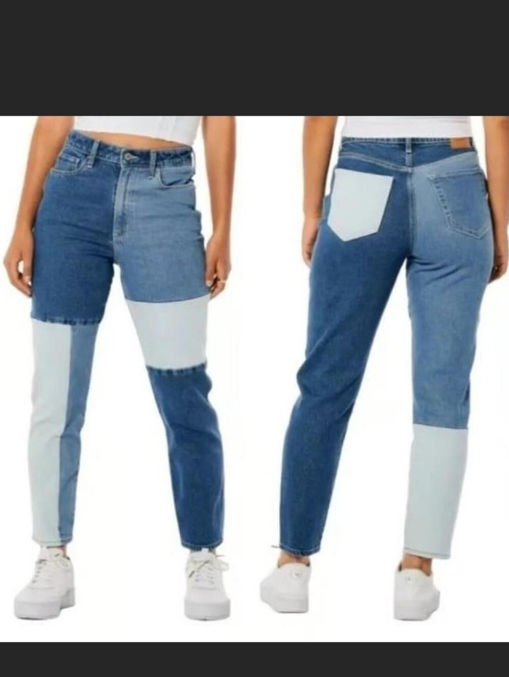 Hollister Patchwork Ultra High-Rise Mom Jeans